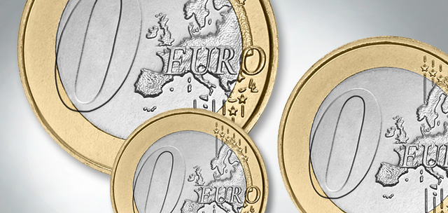 Mehrere Euros mit dem Wert Null